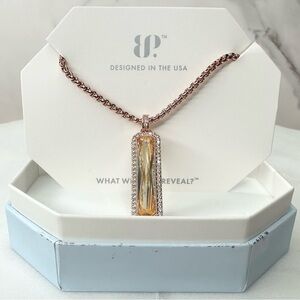 Bomb Party Make Them Look Lemon Cubic Zirconia Rose Gold  Necklace RBP6786 NWT